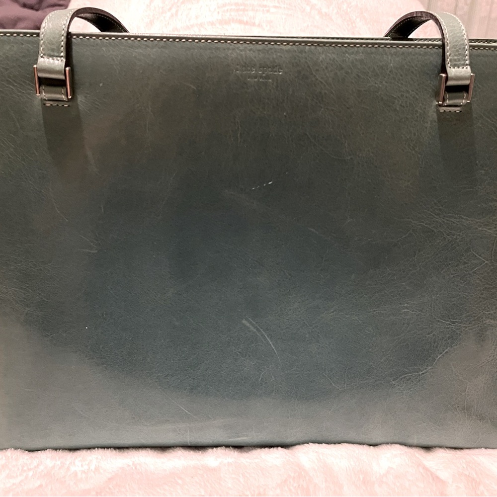 Vintage Kate Spade Green Italian Leather Handbag